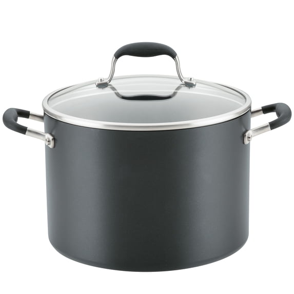 Anolon Advanced Home 10 Quart Hard-Anodized Nonstick Stockpot with Lid, Onyx