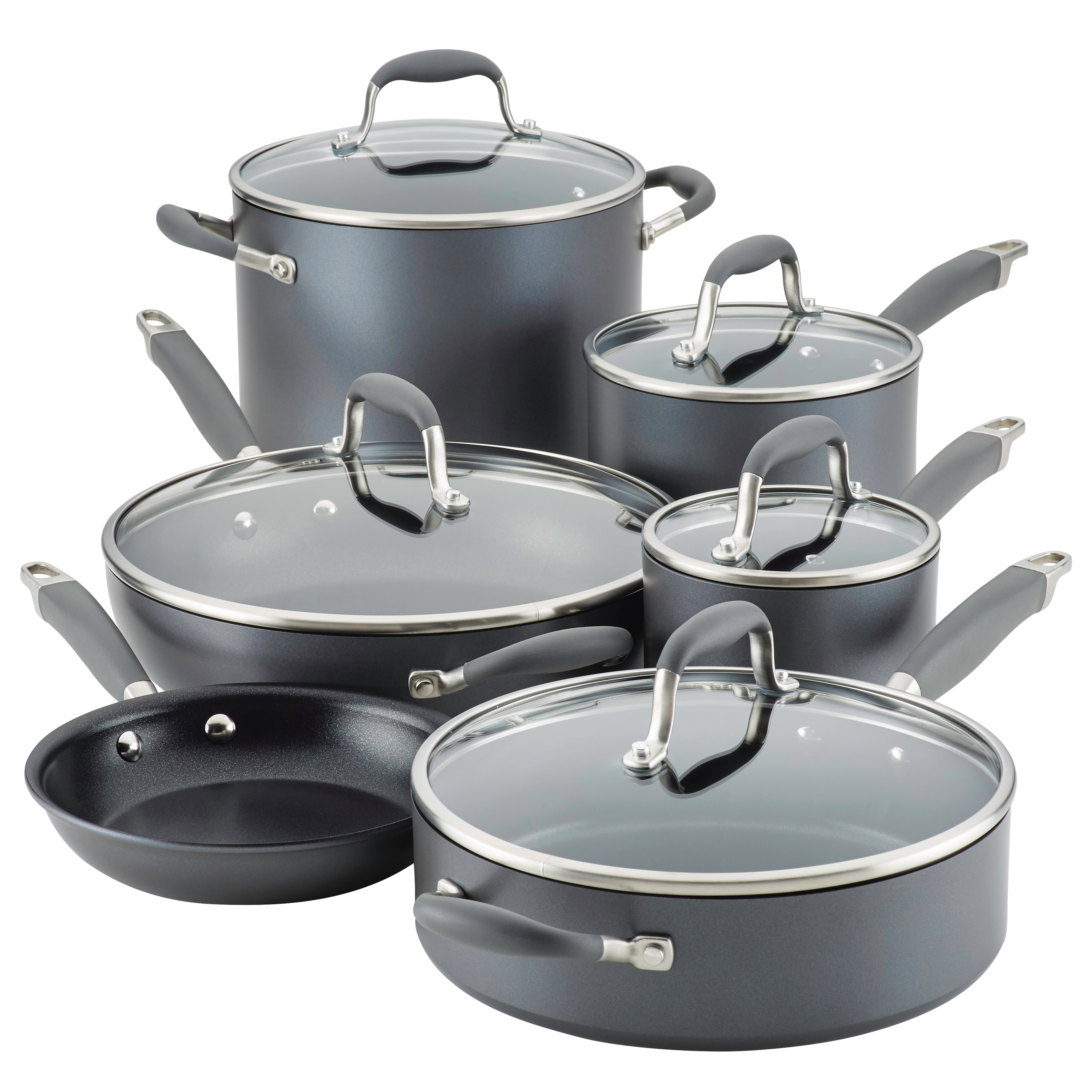 Anolon Advanced Home 11 Piece Hard-Anodized Nonstick Cookware Set, Moonstone - image 1 of 7
