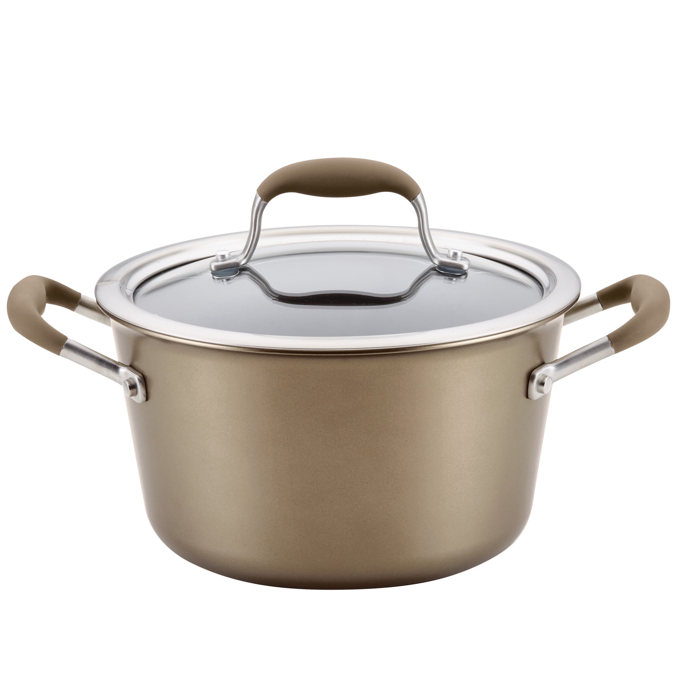 Bronze 4.5-Quart Nonstick Aluminum Saucier with Glass Lid