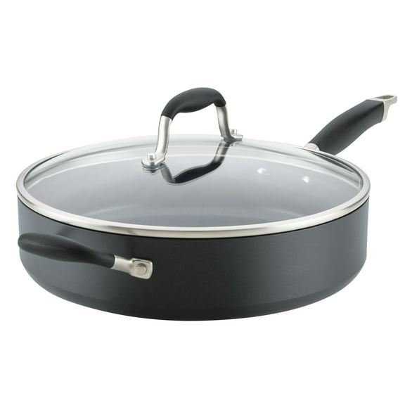 Anolon Advanced Home 5 quart Hard-Anodized Nonstick Saute Pan with Helper Handle and Lid, Onyx