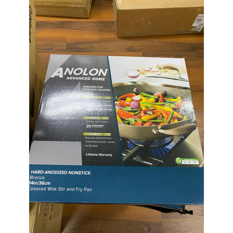 Anolon Advanced Home Hard Anodized 14 Wok with Lid and Side