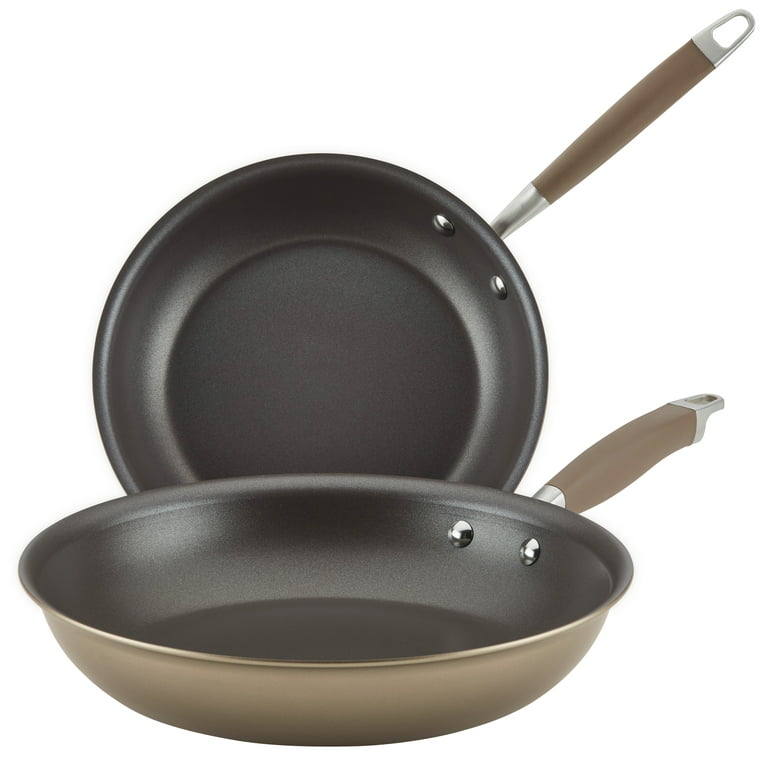 Anolon Advanced Home Hard-Anodized Nonstick Frying Pan Set, 2-Piece, Bronze  