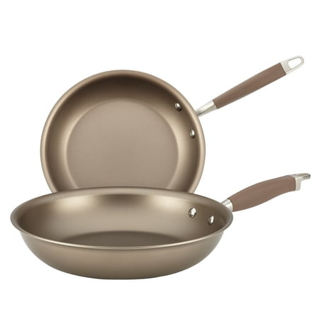 Anolon Advanced Umber 10" and 12" Nonstick French Skillets, Light Brown