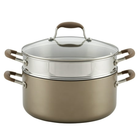 Anolon Advanced Umber 8.5 qt Hard-Anodized Dutch Oven Multipurpose Steamer Set, Light Brown