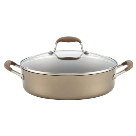 Anolon Advanced Umber Hard-Anodized Non-stick 5.5-Quart Covered Dutch Oven, Light Brown