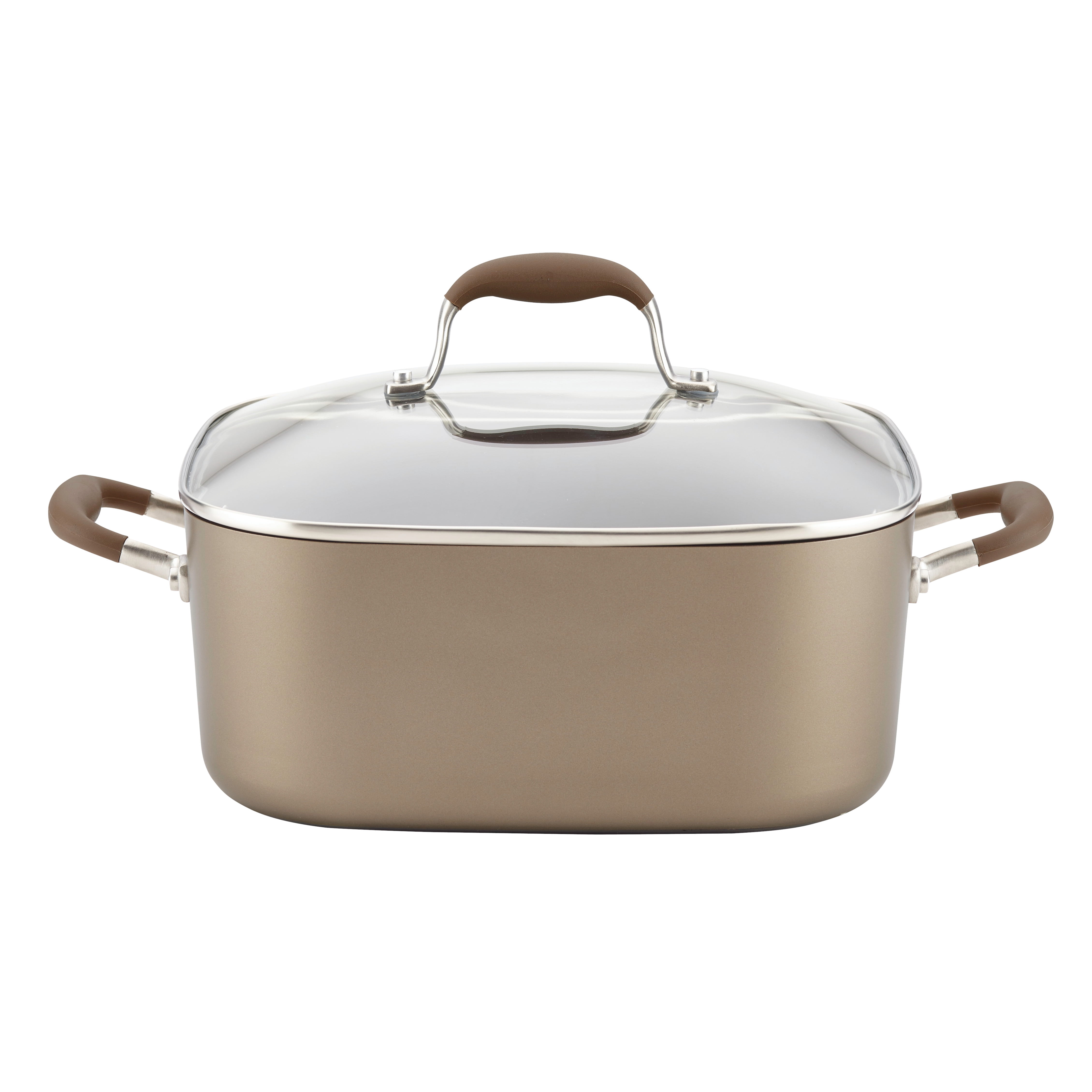 Anolon Advanced Umber Hard-Anodized Non-stick 7-Quart Covered Square Dutch Oven, Light Brown