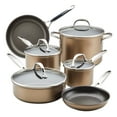 thumbnail image 1 of Anolon Ascend 10 Piece Hard Anodized Nonstick Kitchen Cookware Pots and Pans Set, Bronze, 1 of 12