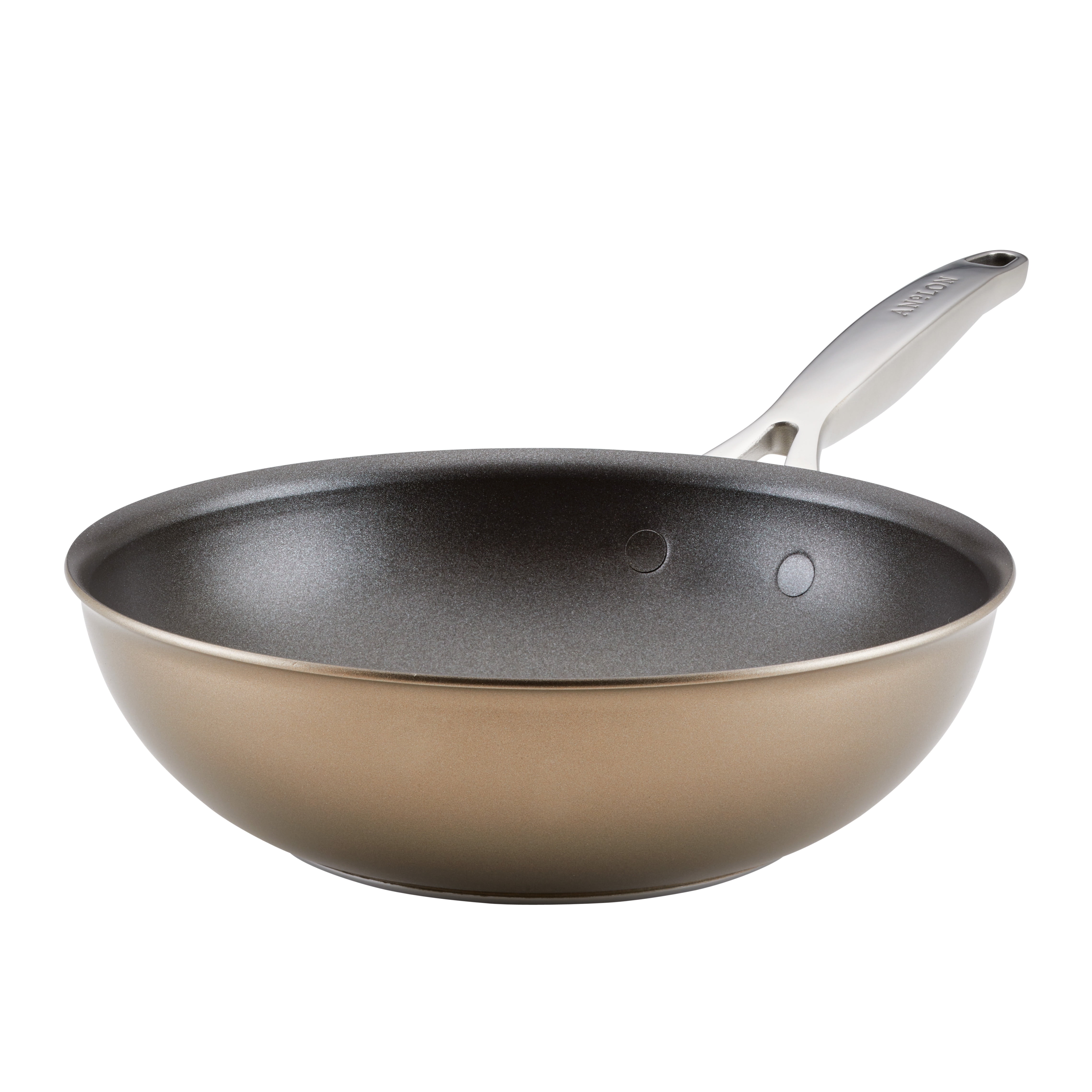 10-Inch Bronze Aluminum Nonstick Stir Fry Pan with Stainless Steel Handle