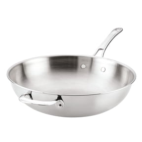 Anolon EverLast Tri-Ply Clad Stir Fry with Helper Handle, 12.5-Inch, Stainless Steel
