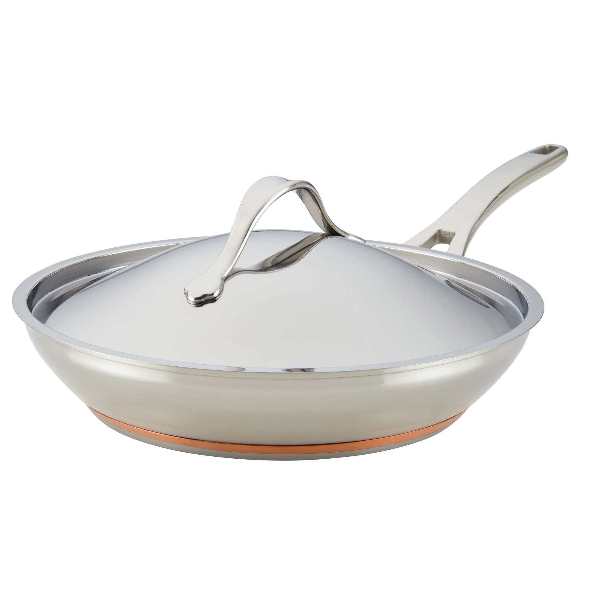 Anolon Nouvelle Copper Stainless Steel Frying Pan with Lid