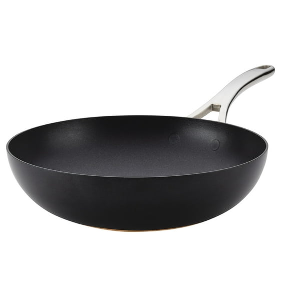 Anolon Nouvelle Copper Luxe 12 inch Hard-Anodized Nonstick Stir Fry, Onyx