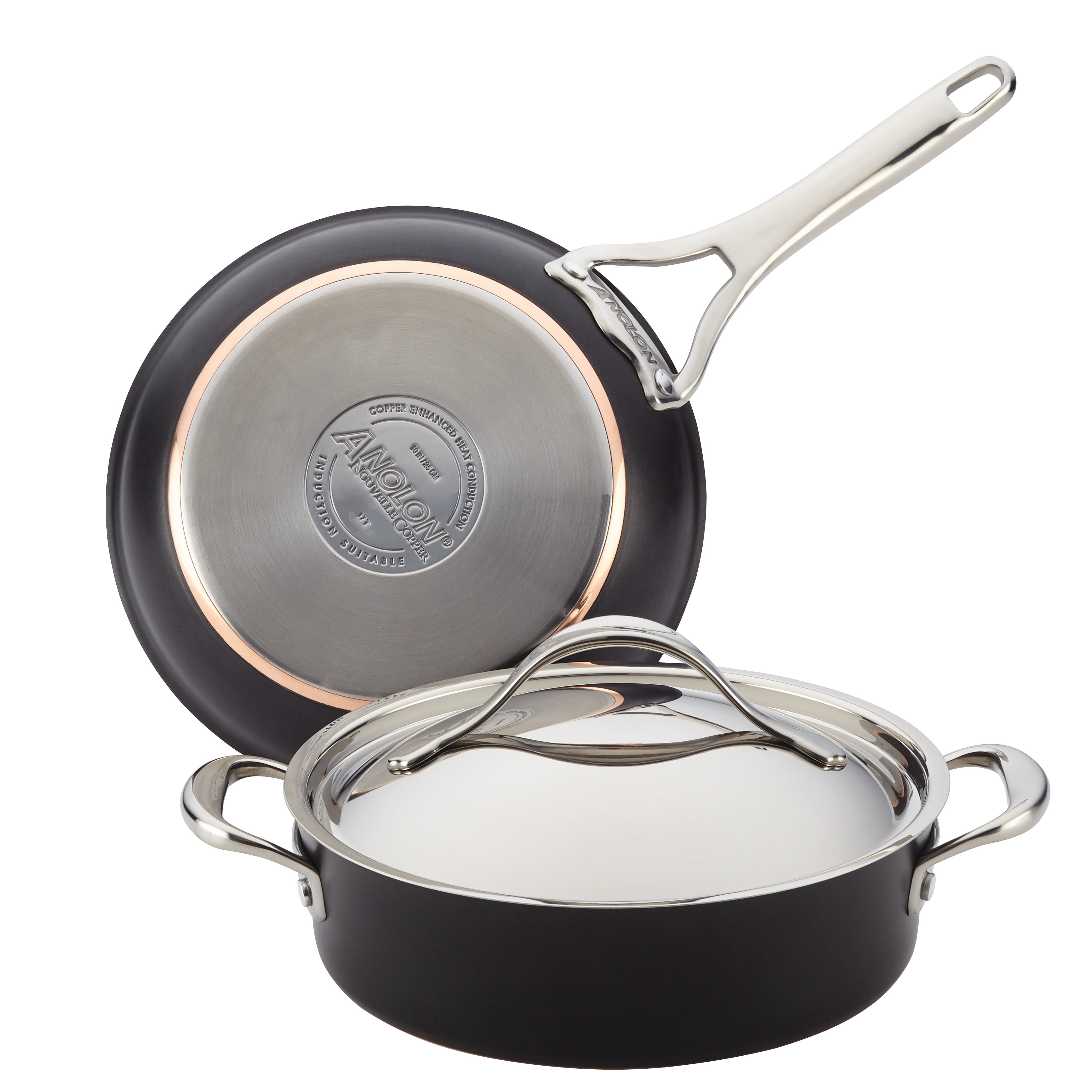 Anolon Nouvelle Copper Luxe 3 Piece Hard-Anodized Nonstick
