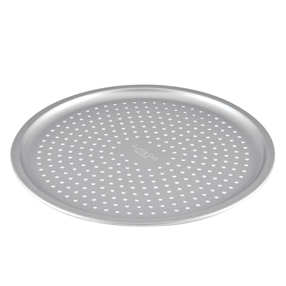 Anolon Pro-Bake Bakeware 14 Inch Aluminized Steel Perforated Pizza Pan, Silver