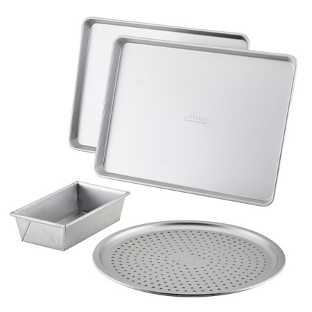 Anolon Pro-Bake Bakeware Aluminized Steel 4-Piece Bakeware Set, Silver