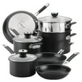 thumbnail image 1 of Anolon SmartStack 10 Pc HardAnodized Nesting Cookware Set, Black, 1 of 17