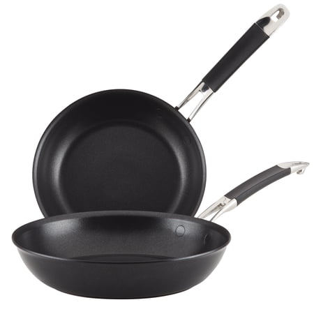 Anolon SmartStack Hard Anodized Nonstick Frying Pan Set, 2 Piece, Black