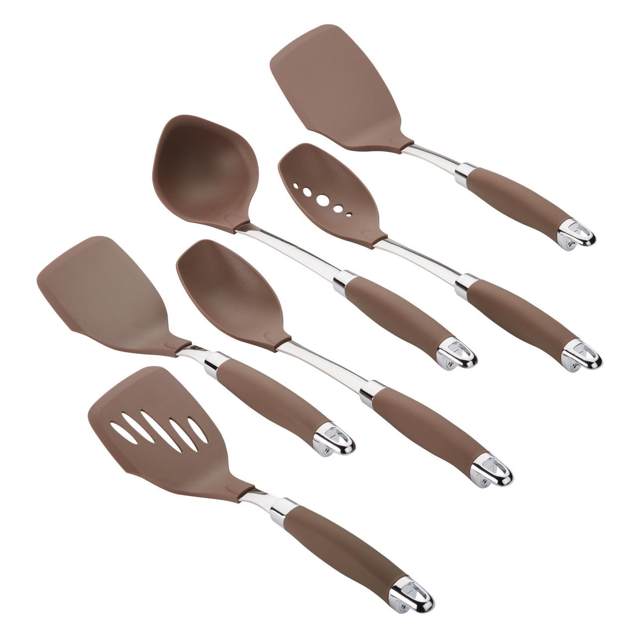 Bronze Silicone and Stainless Steel 6-Piece Kitchen Utensil Set