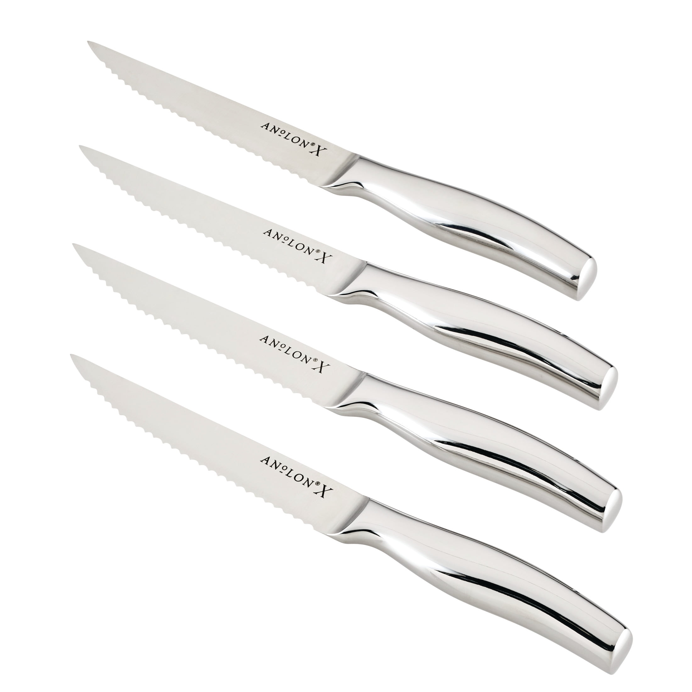 Anolon Anolon X Steak Knife Set, 4 Piece, Stainless Steel