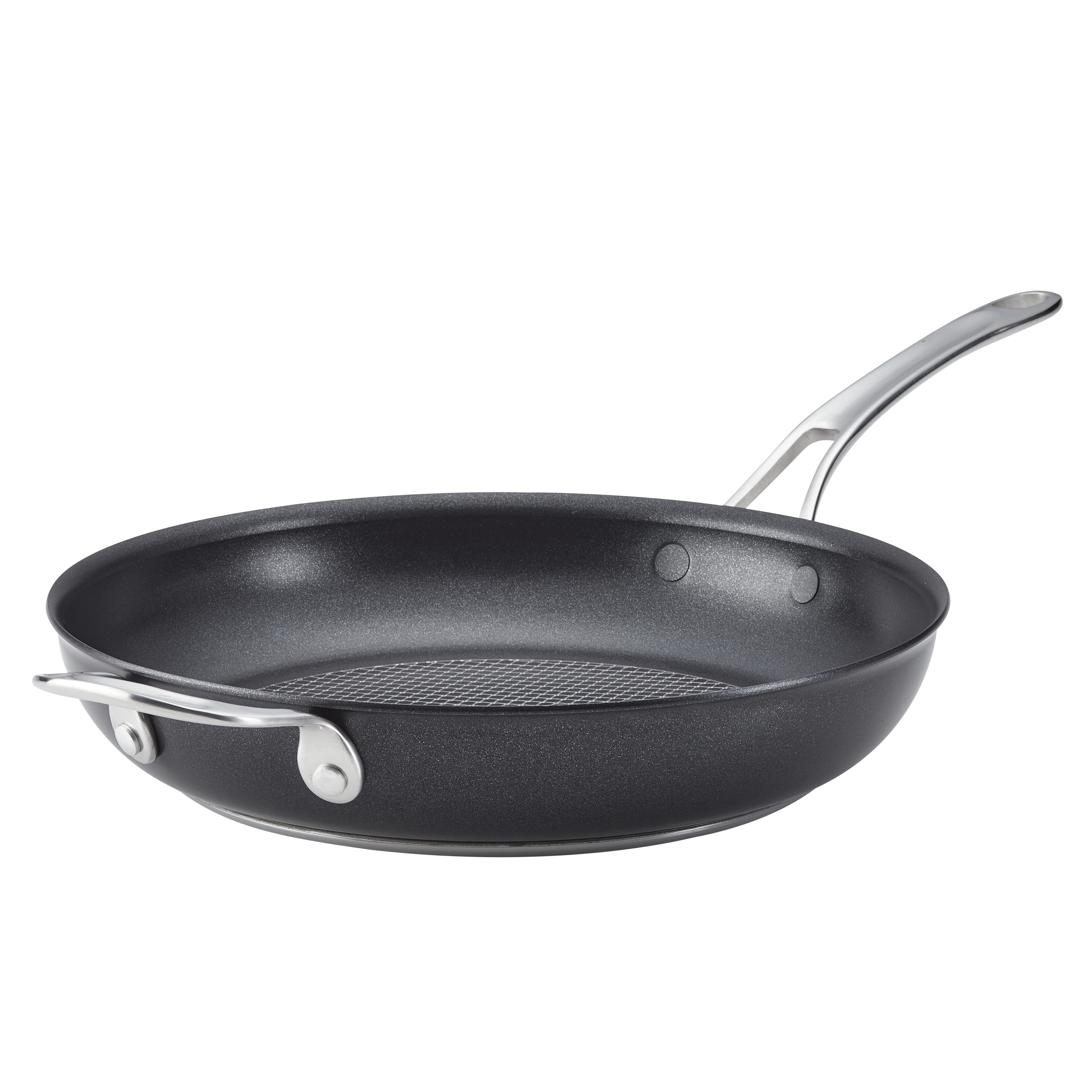 12-Inch Black Stainless Steel Nonstick Fry Pan with Lid
