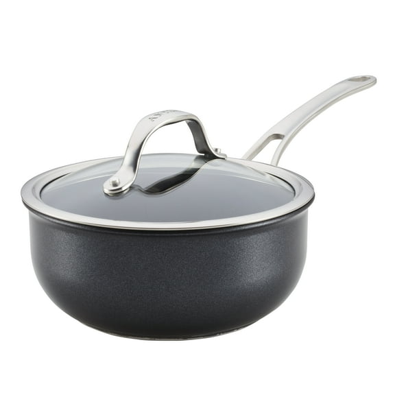 Anolon X Hybrid Nonstick Induction Saucier Pan With Lid, 2.5-Quart, Super Dark Gray