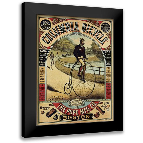 Anon 11x14 Black Modern Framed Museum Art Print Titled - Columbia Bicycle