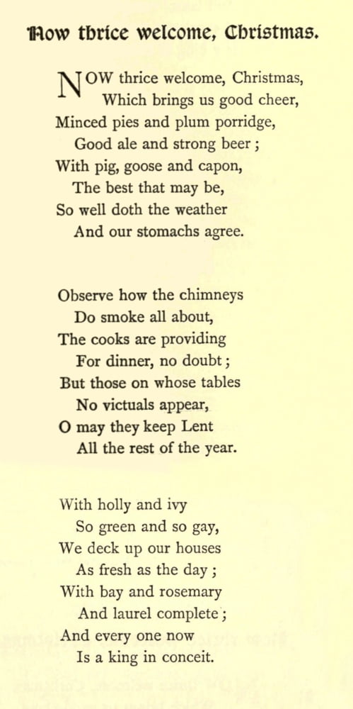 Anon Carols & Poems 1886 Now thrice welcome Christmas Canvas Art - Anon (18 x 24)