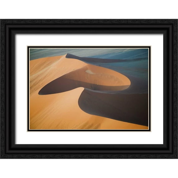 Anon, Ellen 18x14 Black Ornate Wood Framed with Double Matting Museum Art Print Titled - Namibia, Soussevlei, Great Red Sand Dunes aerial