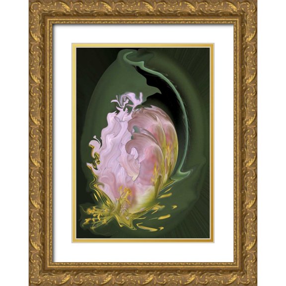 Anon, Ellen 18x24 Gold Ornate Wood Framed with Double Matting Museum Art Print Titled - Abstract flowers, digitally manipulated