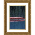 thumbnail image 1 of Anon, Josh 23x32 Gold Ornate Wood Framed with Double Matting Museum Art Print Titled - Canada, Alberta Canoes line the Lake Louise, 1 of 4
