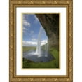 thumbnail image 1 of Anon, Josh 23x32 Gold Ornate Wood Framed with Double Matting Museum Art Print Titled - Iceland Scenic from Seljalandsfoss waterfall, 1 of 4