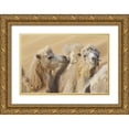 thumbnail image 1 of Anon, Josh 32x23 Gold Ornate Wood Framed with Double Matting Museum Art Print Titled - China, Badain Jaran Desert Camels in a convoy, 1 of 4