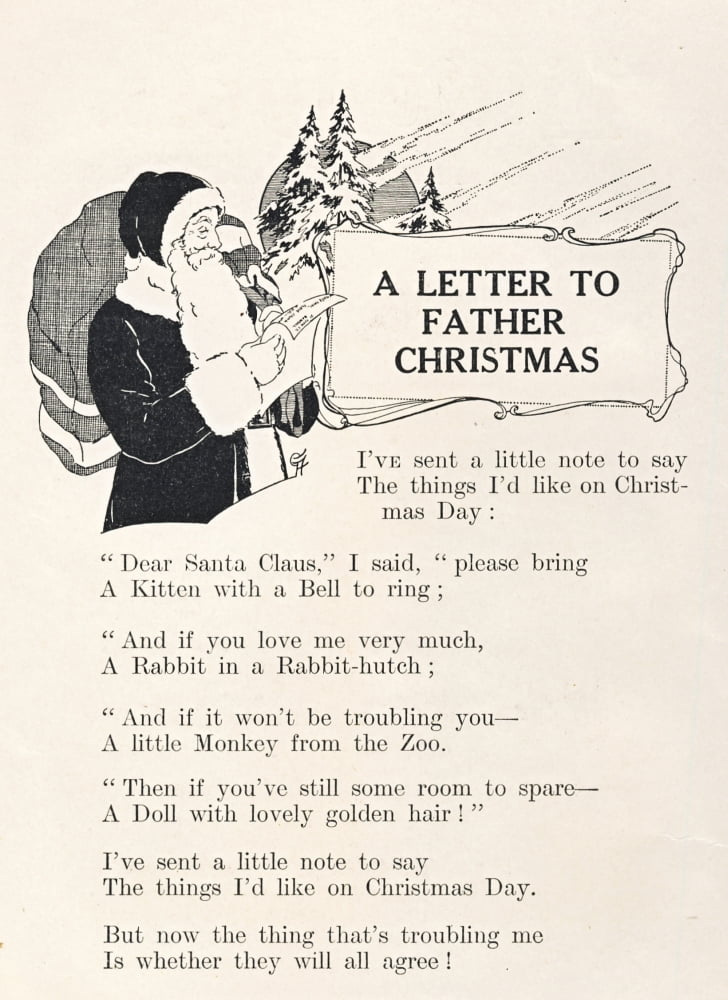 Anon Little Dots 1934 Letter to Father Christmas Canvas Art - Anon (24 x 36)
