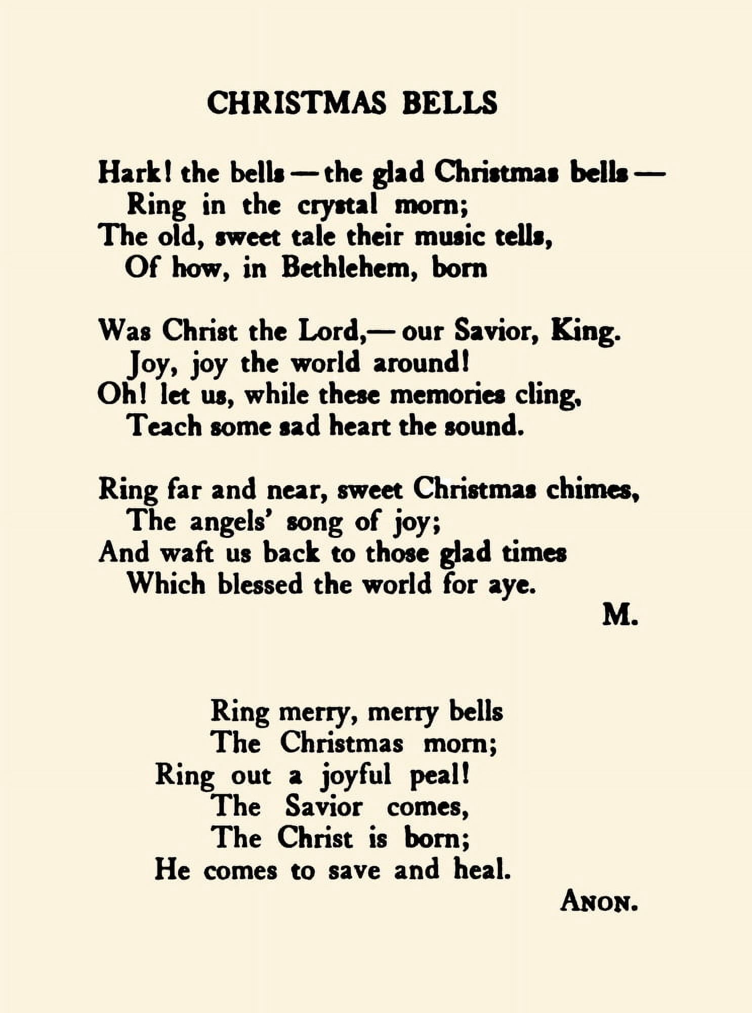 Anon Merry Christmas to you my Friend 1907 Christmas bells et al Canvas Art - Anon (24 x 36)