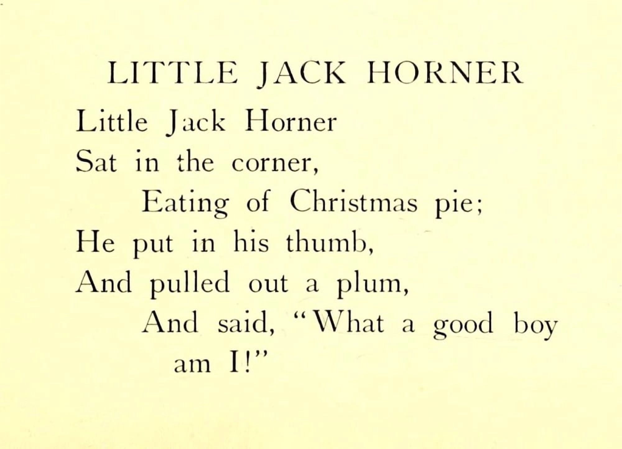 Anon The Real Mother Goose 1916 Little Jack Horner Canvas Art - Anon (18 x 24)