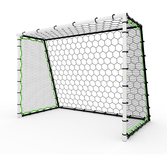 Anoncndin 12x6 FT Portable Soccer Goal, Foldable Pop-Up Soccer Net with Metal Frame & Carry Bag, Quick Set Up, Ground Stakes Included, Steel Competition football Goal for Indoor/Outdoor Practice