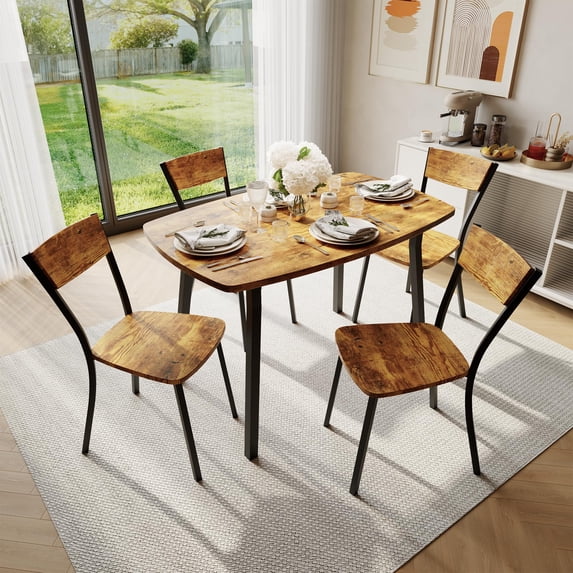 Mdf Tech Anoncndin 5 Piece Dining Table Set for 4,43 Inch Kitchen Table and ...