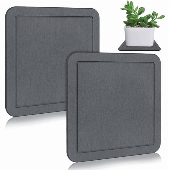 Anoncndin Diatomite Plant Saucer, Fast-Absorbing Plant Pot Tray with Deep Grooves, Natural Stone Drainage Tray for Indoor Plants,Decorative Holder for Soap & Sponge,2 Pack,12 Inch
