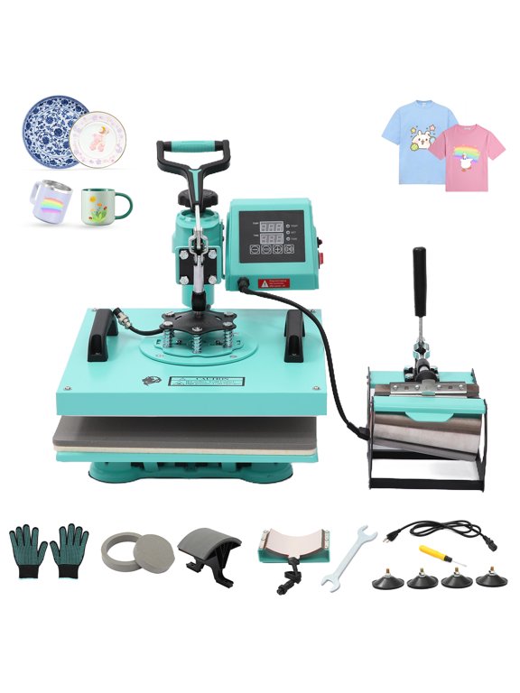 Heat Press Machin, 360° Swing Away Shirt Press Machine, Digital Professional Heat Transfer Tshirt Press Machine, Sublimation Heat Press for T Shirts Hat Cap Mug Plate