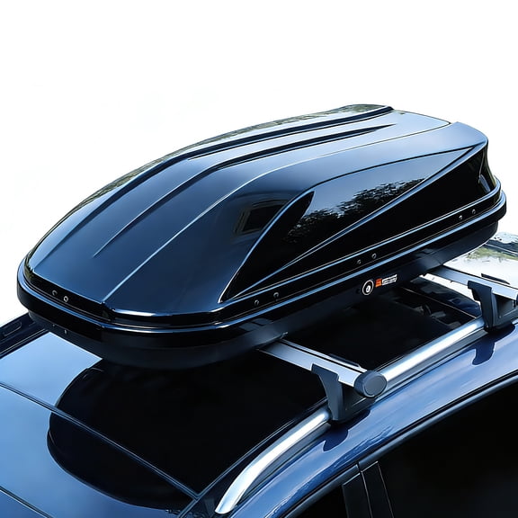 Anoncndin Heavy-Duty Hard Shell Rooftop Cargo Box for Cars & SUVs,17 Cu Ft Storage Capacity, Dual-Side Opening, Waterproof, Global Fit, 165Lbs Load, Secure Straps & Keys Included