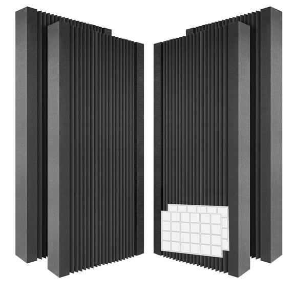 Anoncndin Professional Acoustic Soundproofing Panels – Dense Platform Design for Noise Reduction and Superior Sound Absorption – Self-Adhesive Wall Panels for Studio, Office, Media Room – 4 Pack,