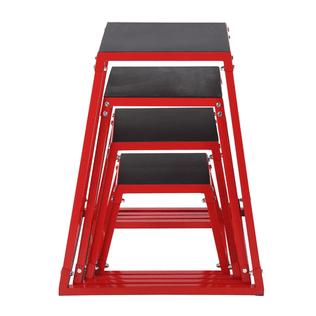 Anoncndin Steel Plyometric Jump Box Set, 12/18/24 Inch Height Options, Heavy Duty Non-Slip Fitness Step Platforms, 500 Lb Capacity Stackable Plyo Boxes for Home Gym, Conditioning Drills