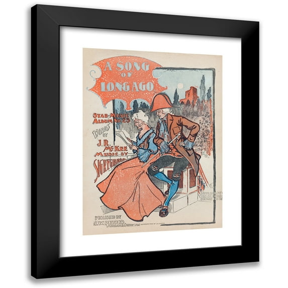Anonymous 11x14 Black Modern Framed Museum Art Print Titled - A Song of Long Ago (1899)