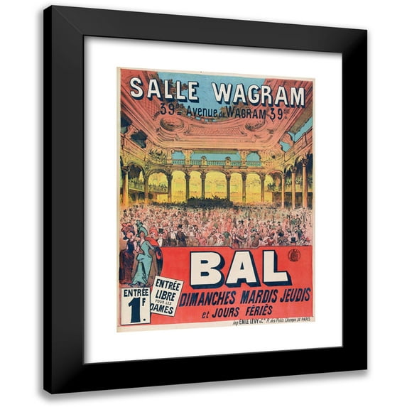 Anonymous 11x14 Black Modern Framed Museum Art Print Titled - Bal (1886-1892)