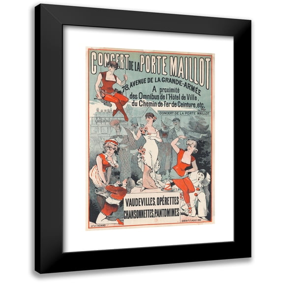 Anonymous 11x14 Black Modern Framed Museum Art Print Titled - Concert De La Porte Maillot (1880)
