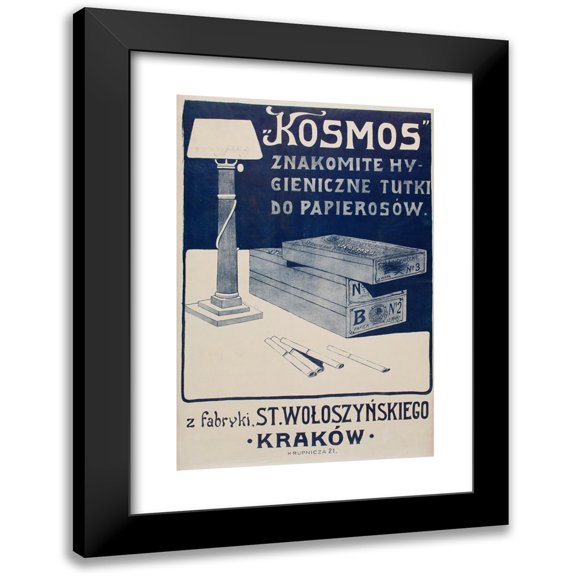 Anonymous 11x14 Black Modern Framed Museum Art Print Titled - Excellent Cosmos Hygienic Cigarette Tubs (1905)