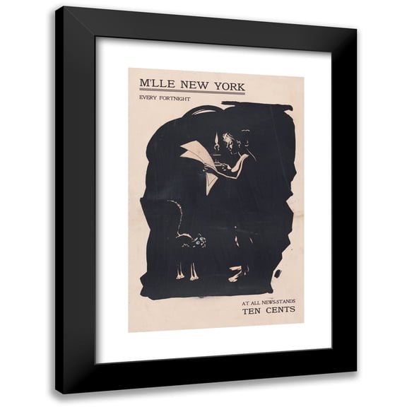 Anonymous 11x14 Black Modern Framed Museum Art Print Titled - M’Lle, New York. Every Fortnight at All News-Stands, Ten Cents. (1890)