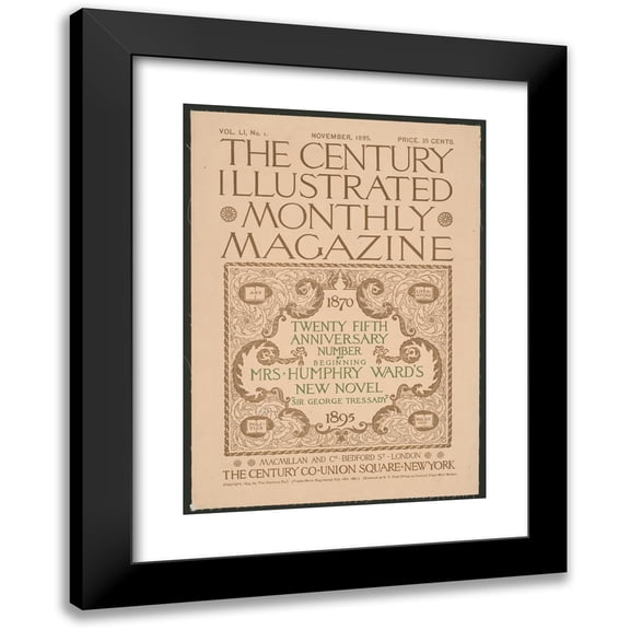 Anonymous 11x14 Black Modern Framed Museum Art Print Titled - The Century Illustrated Monthly Magazine. Twenty Fifth Anniversary Number (1895)