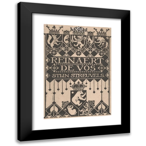 Anonymous 11x14 Black Modern Framed Museum Art Print Titled - Tire Design For; Stijn Streuvel, Reinaert De Vos, 1910 (1910)