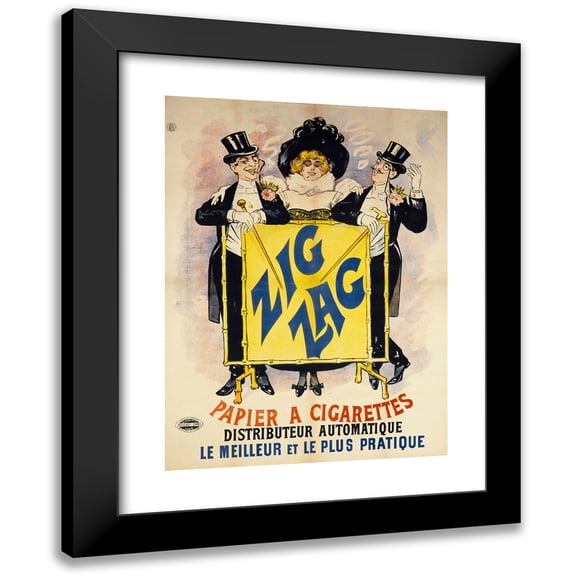 Anonymous 11x14 Black Modern Framed Museum Art Print Titled - Zig Zag Papier a Cigarettes