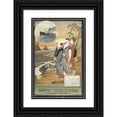 thumbnail image 1 of Anonymous 11x14 Black Ornate Wood Framed Double Matted Museum Art Print Titled: Nippon Yusen Kaisha - Japan Mail Steamship Co. (Futamigaura) (1919), 1 of 5